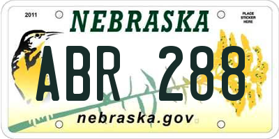 NE license plate ABR288