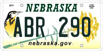 NE license plate ABR290