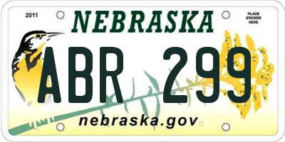 NE license plate ABR299