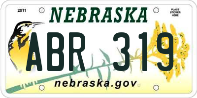 NE license plate ABR319