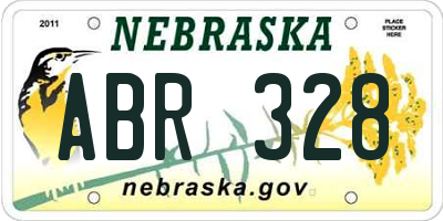NE license plate ABR328