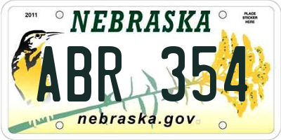 NE license plate ABR354