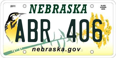 NE license plate ABR406