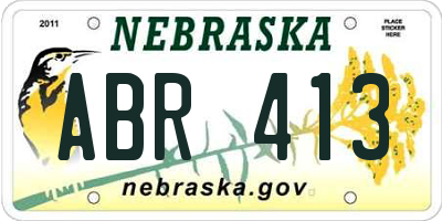 NE license plate ABR413