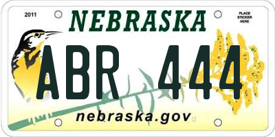NE license plate ABR444