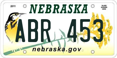 NE license plate ABR453