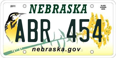 NE license plate ABR454