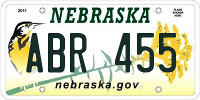 NE license plate ABR455
