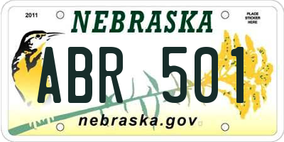 NE license plate ABR501