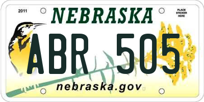 NE license plate ABR505