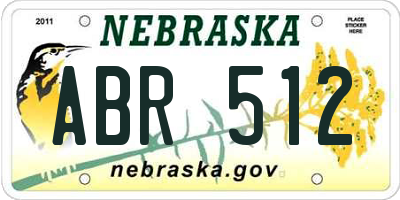 NE license plate ABR512