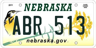 NE license plate ABR513