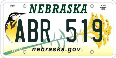 NE license plate ABR519