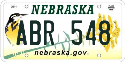 NE license plate ABR548