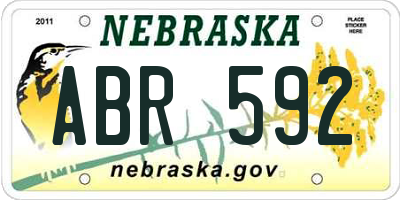 NE license plate ABR592