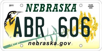 NE license plate ABR606