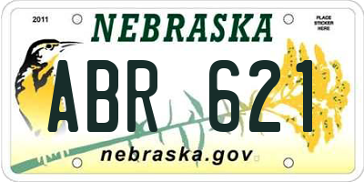 NE license plate ABR621