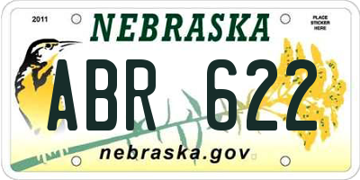 NE license plate ABR622