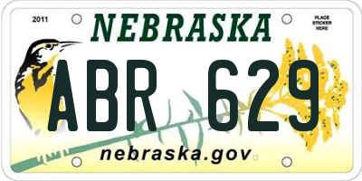 NE license plate ABR629