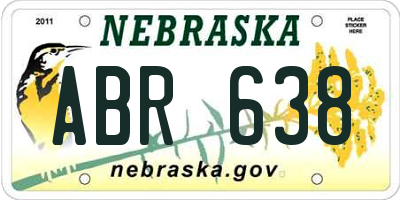 NE license plate ABR638