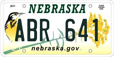 NE license plate ABR641