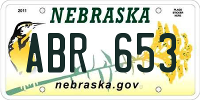 NE license plate ABR653