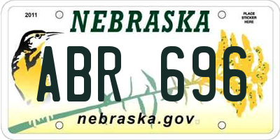 NE license plate ABR696