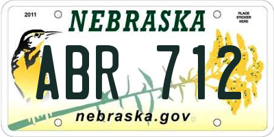 NE license plate ABR712