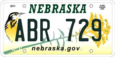 NE license plate ABR729