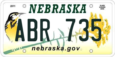 NE license plate ABR735