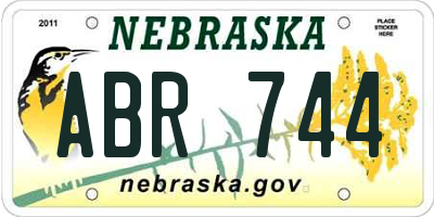 NE license plate ABR744