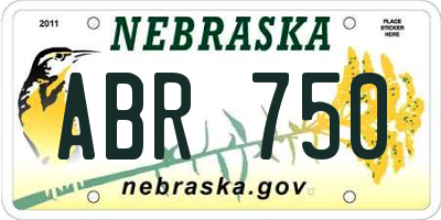 NE license plate ABR750