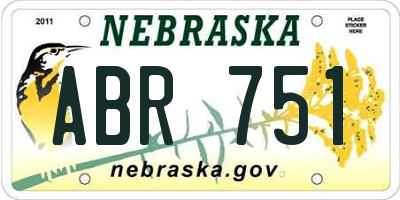 NE license plate ABR751