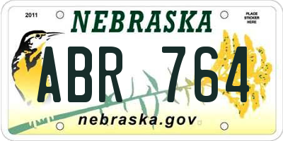 NE license plate ABR764