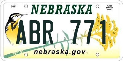 NE license plate ABR771