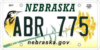 NE license plate ABR775