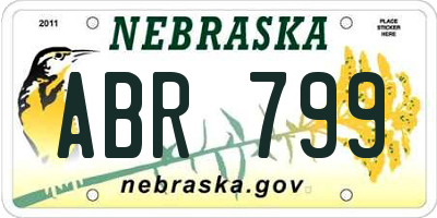 NE license plate ABR799