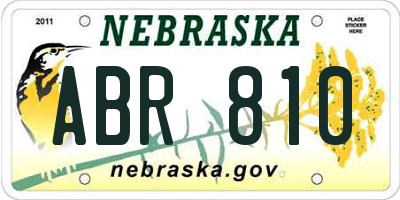 NE license plate ABR810