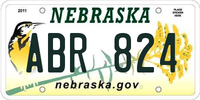 NE license plate ABR824