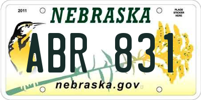 NE license plate ABR831