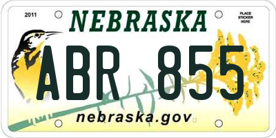 NE license plate ABR855
