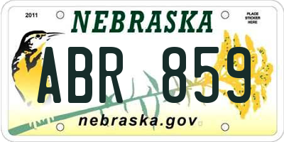 NE license plate ABR859