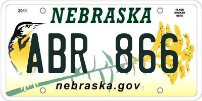 NE license plate ABR866