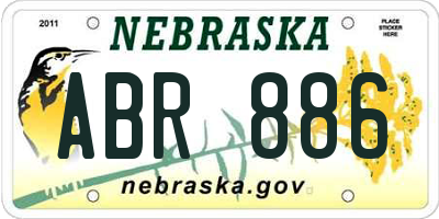 NE license plate ABR886
