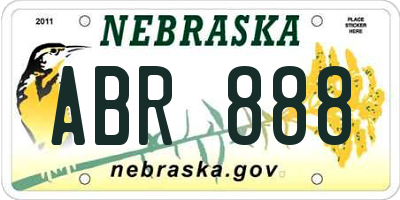 NE license plate ABR888