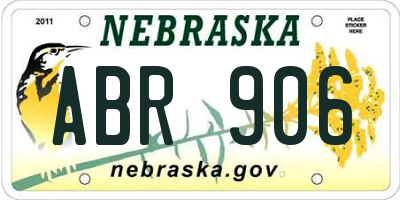 NE license plate ABR906