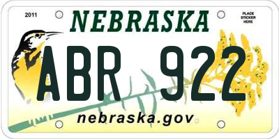 NE license plate ABR922