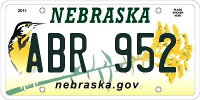 NE license plate ABR952