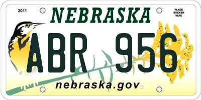 NE license plate ABR956