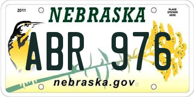 NE license plate ABR976
